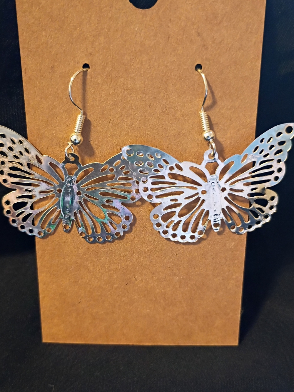 Silver Butterfly Dangle Earrings - Women Jewelry